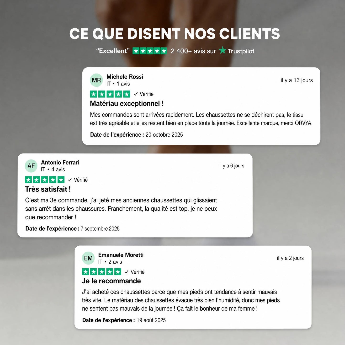 Chaussettes bambou ORVYA – avis clients