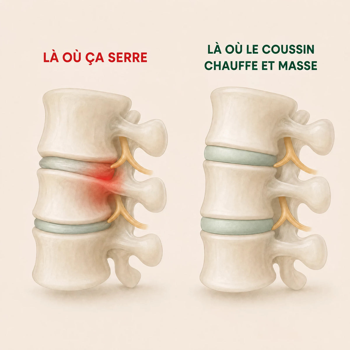 Où le coussin Orvya chauffe et masse le bas du dos