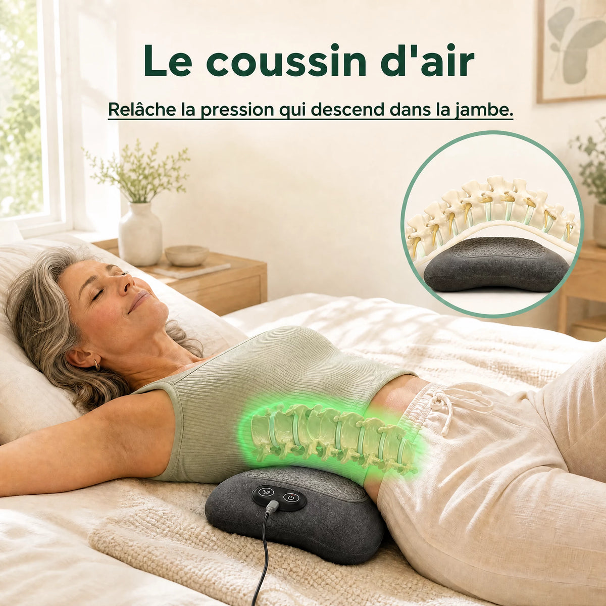 Coussin d'air sous le creux du dos